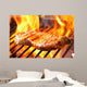 Steak Grill with Flames Wall Decal