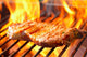 Steak Grill with Flames Wall Decal