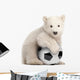 Polar Bear Cub with Soccer Ball Wall Decal
