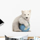 Polar Bear Cub with Globe Ball Wall Decal