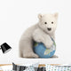 Polar Bear Cub with Globe Ball Wall Decal