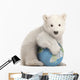 Polar Bear Cub with Globe Ball Wall Decal