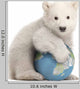 Polar Bear Cub with Globe Ball Wall Decal