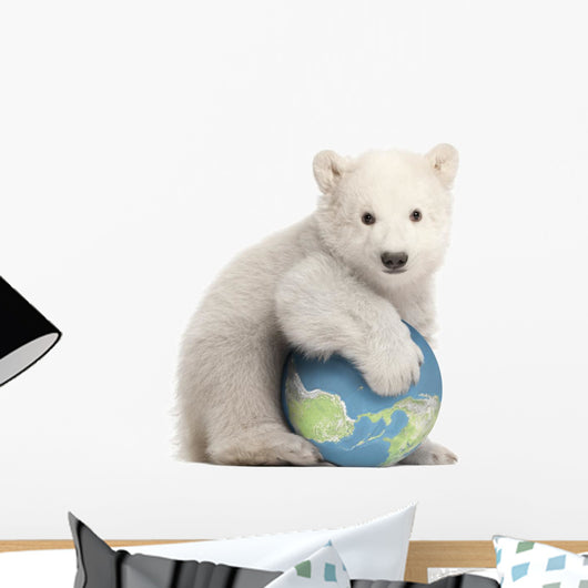 Polar Bear Globe Wall Decal