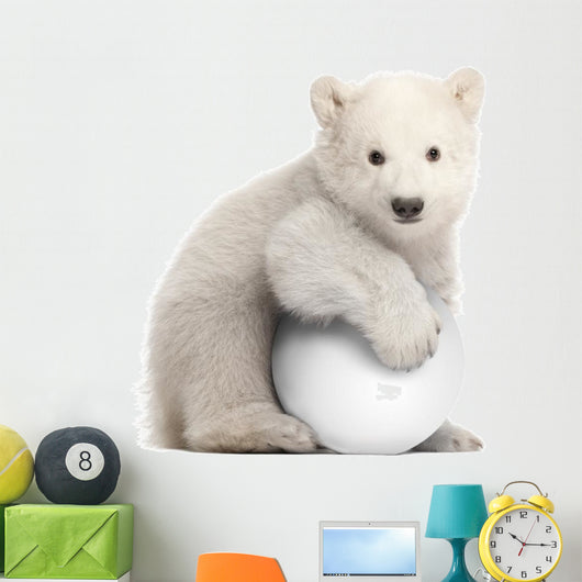 Polar Bear Cub with a Snowball Wall Decal