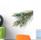 Peacock Feathers White Close-up Wall Decal