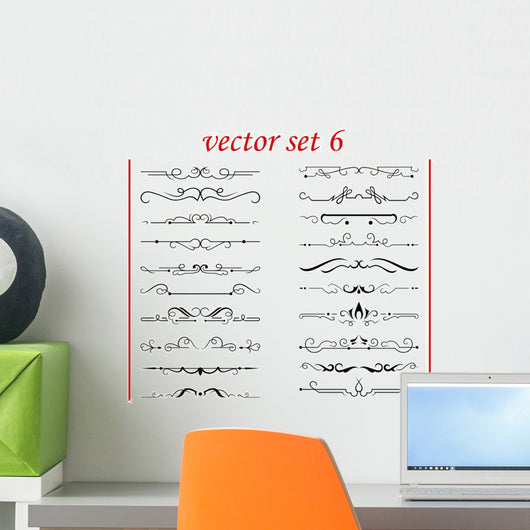 Vector Set 6 Calligraphic Design Wall Decal