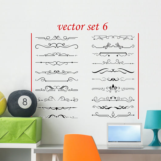 Vector Set 6 Calligraphic Design Wall Decal