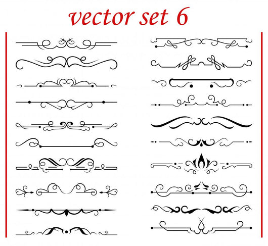 Vector Set 6 Calligraphic Design Wall Decal