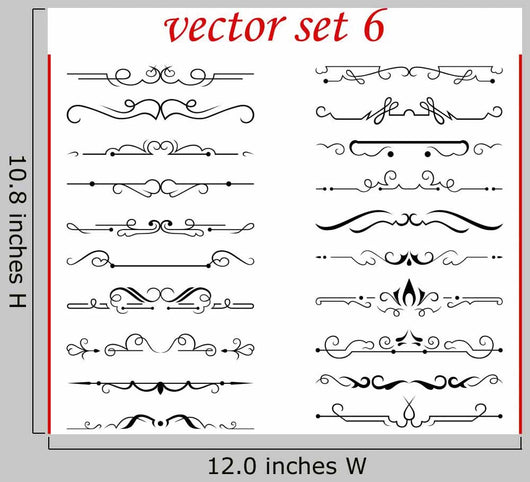 Vector Set 6 Calligraphic Design Wall Decal