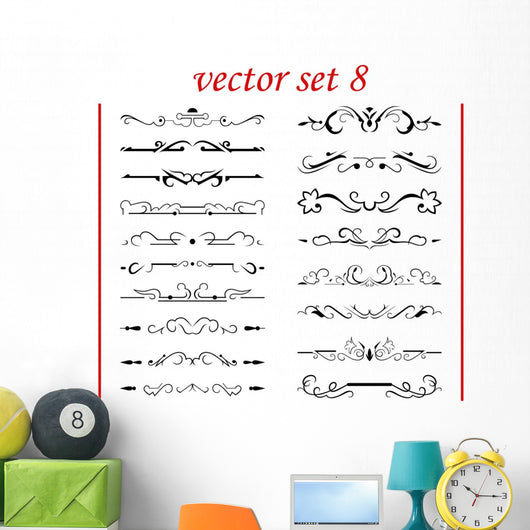 Vector Set 8 Calligraphic Design Wall Decal