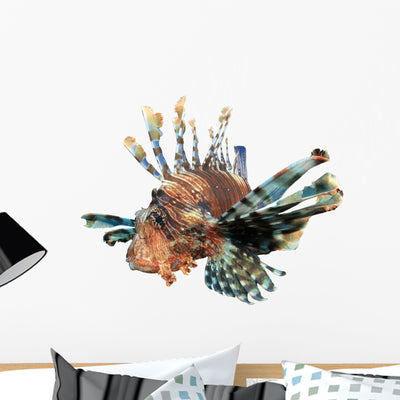 Lionfish Wall Decal shown on a wall