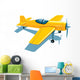 Vector Yellow Sport Airplane Wall Decal