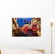 Red Bus Rainy Street Wall Decal