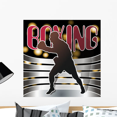 Boxing Wall Decal shown on a wall