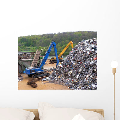 Scrapyard Wall Decal shown on a wall