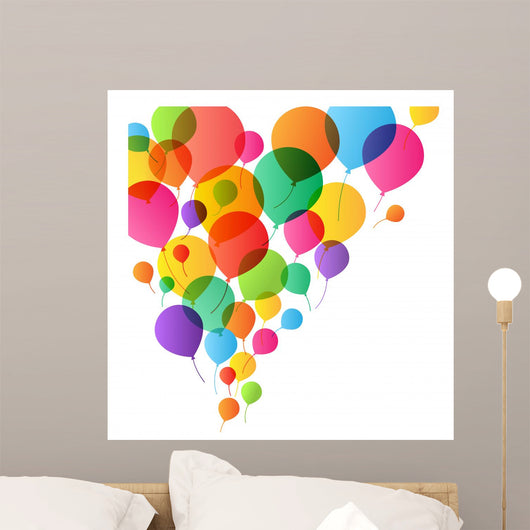 Colorful Balloons Vector Illustration Wall Decal