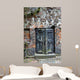 Old Wooden Door and Brick Wall Wall Decal