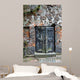 Old Wooden Door and Brick Wall Wall Decal