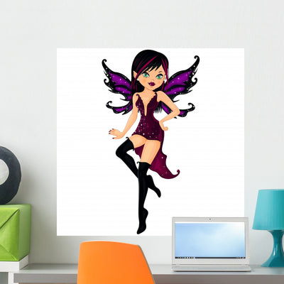 Dark Fairy Wall Decal shown on a wall