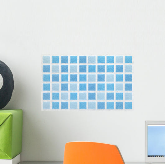 Blue Mosaic Tiles - Rectangle Wall Decal