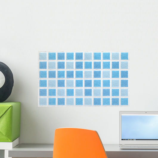 Blue Mosaic Tiles - Rectangle Wall Decal