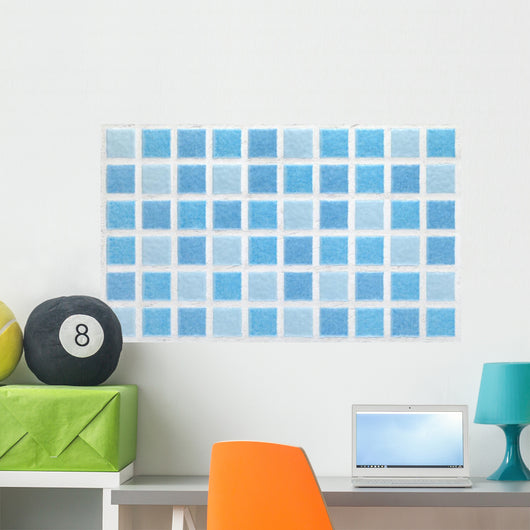 Blue Mosaic Tiles - Rectangle Wall Decal