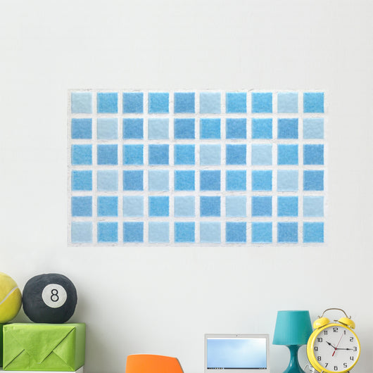 Blue Mosaic Tiles - Rectangle Wall Decal