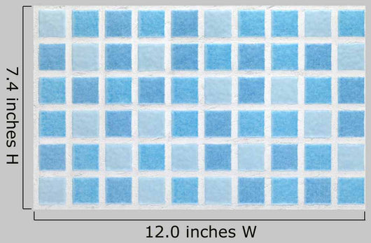 Blue Mosaic Tiles - Rectangle Wall Decal
