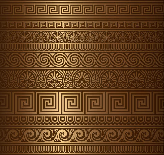 Seamless Gold Greek Elements Wall Decal