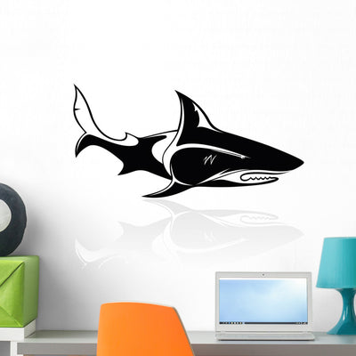 Shark Vector Image Wall Decal shown on a wall