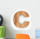 3D Wood Font Character "C" Wall Decal