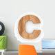 3D Wood Font Character "C" Wall Decal