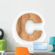 3D Wood Font Character "C" Wall Decal
