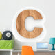 3D Wood Font Character "C" Wall Decal