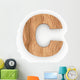 3D Wood Font Character "C" Wall Decal