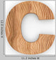 3D Wood Font Character "C" Wall Decal