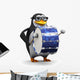 3D Penguin Glasses Plays Wall Decal