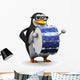 3D Penguin Glasses Plays Wall Decal