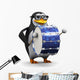 3D Penguin Glasses Plays Wall Decal