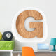 3D Wood Font Character "G" Wall Decal
