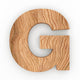 3D Wood Font Character "G" Wall Decal