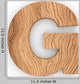 3D Wood Font Character "G" Wall Decal