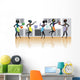 Five Silhouettes Girls Kitchen Wall Decal