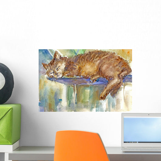 Sleeping Cat Wall Decal