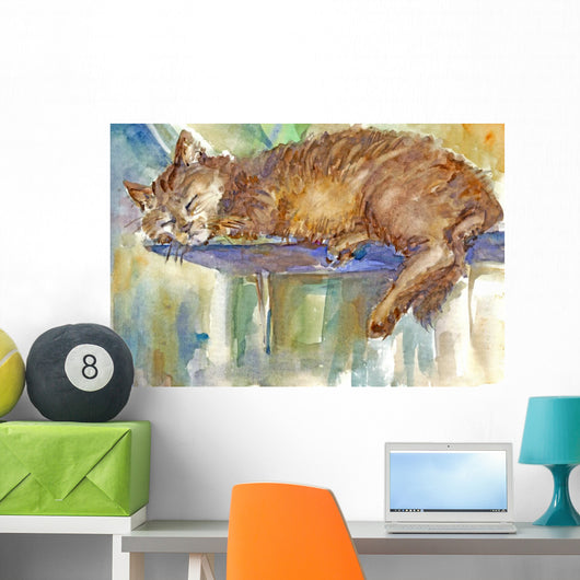 Sleeping Cat Wall Decal