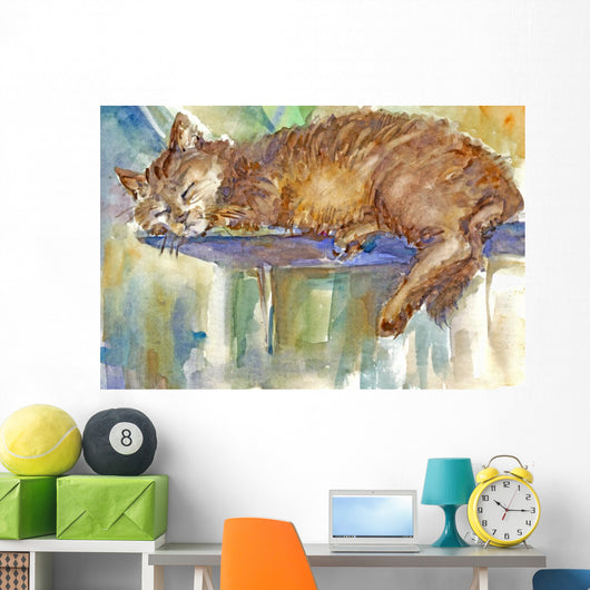 Sleeping Cat Wall Decal