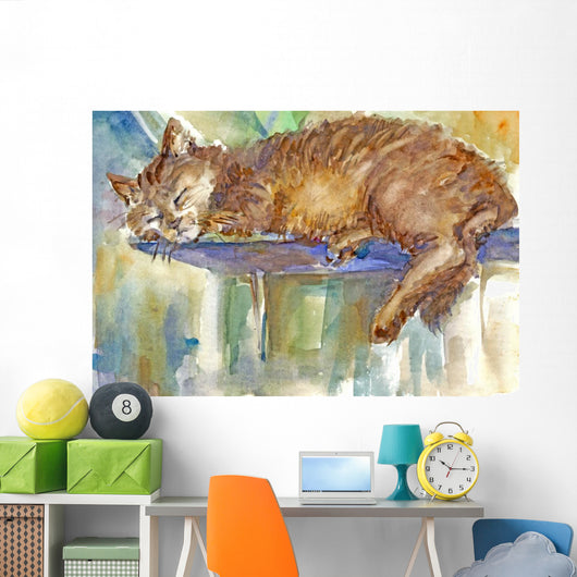 Sleeping Cat Wall Decal
