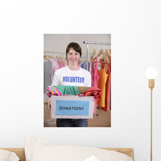 Volunteer with Clothes Donation Wall Decal