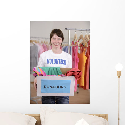 Volunteer with Clothes Donation Wall Decal